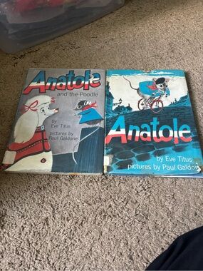 Anatole by Eve Titus Vintage Children's Books - Blue & Red Covers